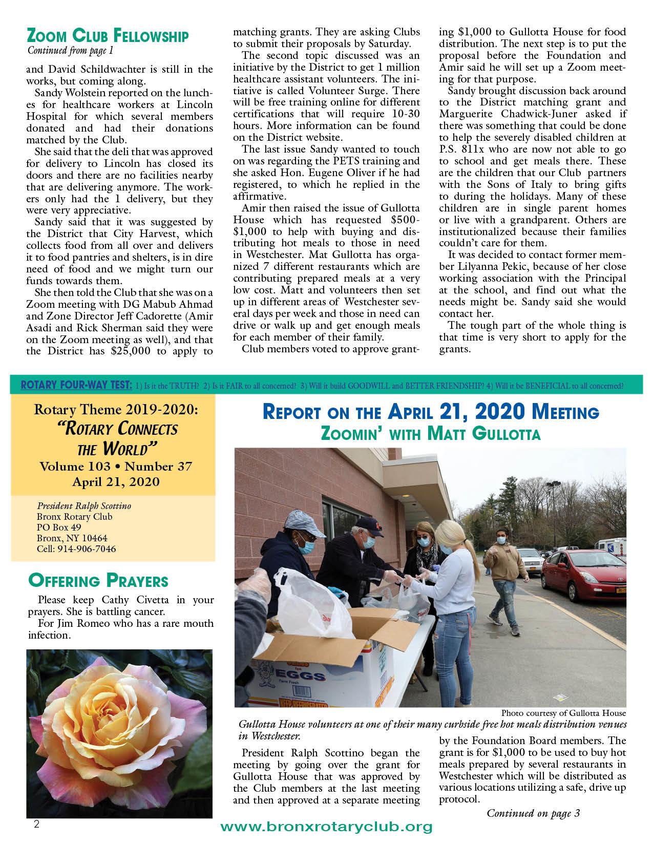 Tuesdays newsletter 4/14, 4/21 & 4/28/2020 p2