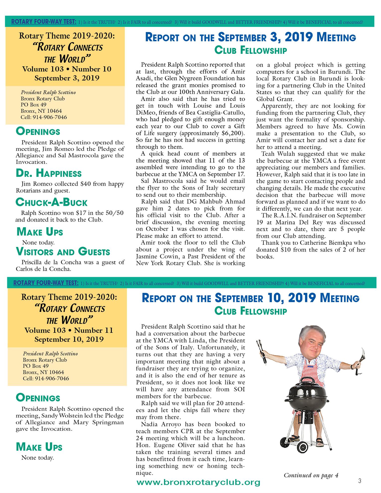Tuesdays Newsletter 8/27, 9/3 & 9/10/2019 p3