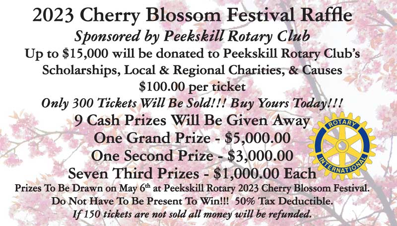 2023 Cherry Blossom Festival Raffle ticket.