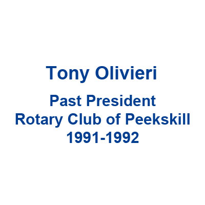 Tony Olivieri Past President Peekskill Rotary Club 1991-1992