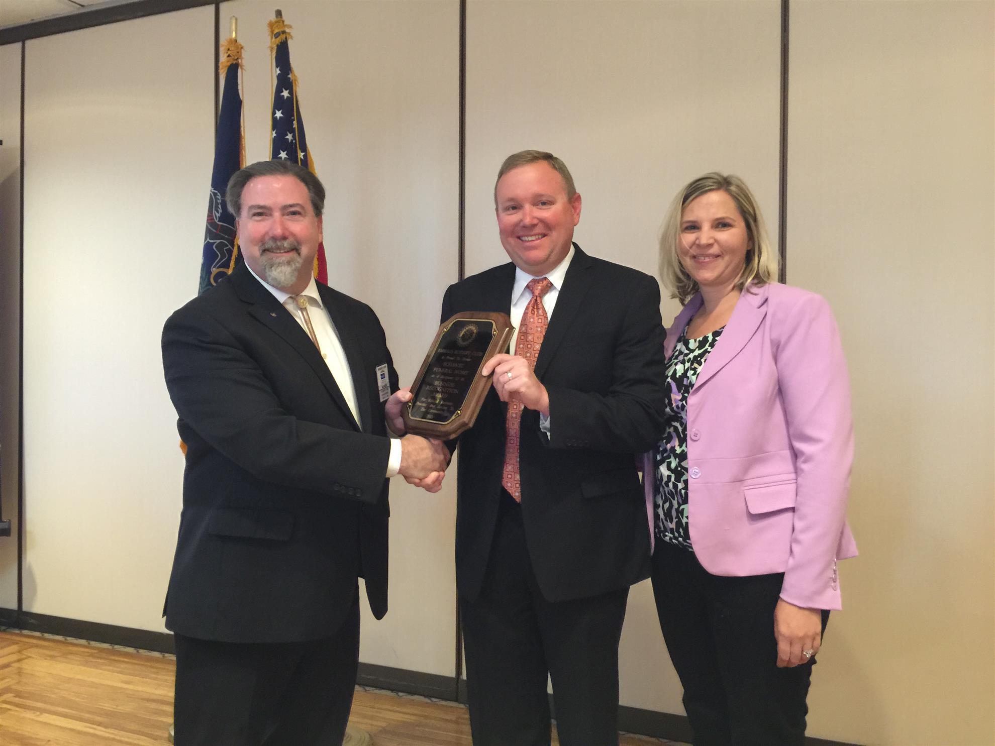 Business Recognition Award - Schantz Funeral Home | Rotary Club of Emmaus