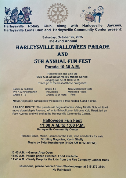 Halloween Parade | Rotary club of Harleysville