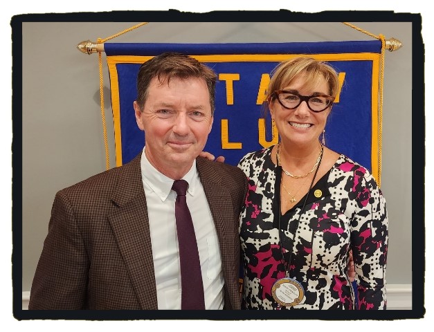 Dr Tom Sherman and Club President Joanie Dickinson