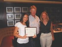 Left to right: Rotary Scholar Dabin Kim, Pres. Dave, and Sharon Spaulding from the Concord club.