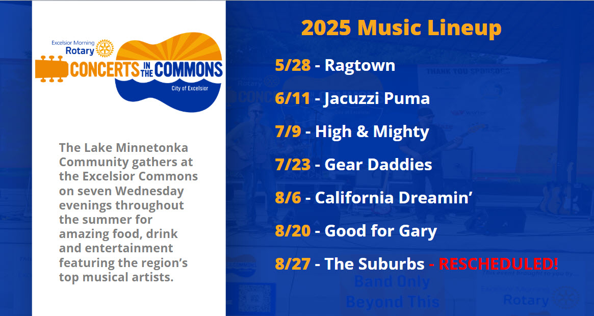 2025 Concerts in The Commons Lineup Announced | Rotary Club of Lake ...