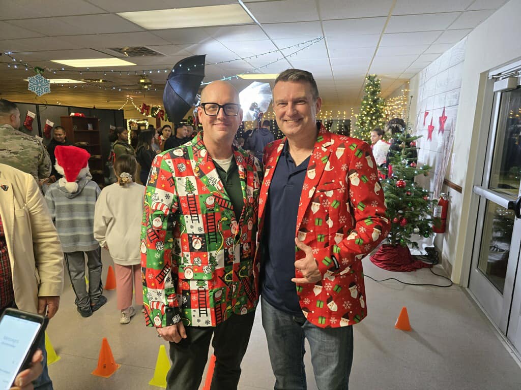 Rotarians in their festive wear at Camp Parks Holiday Party