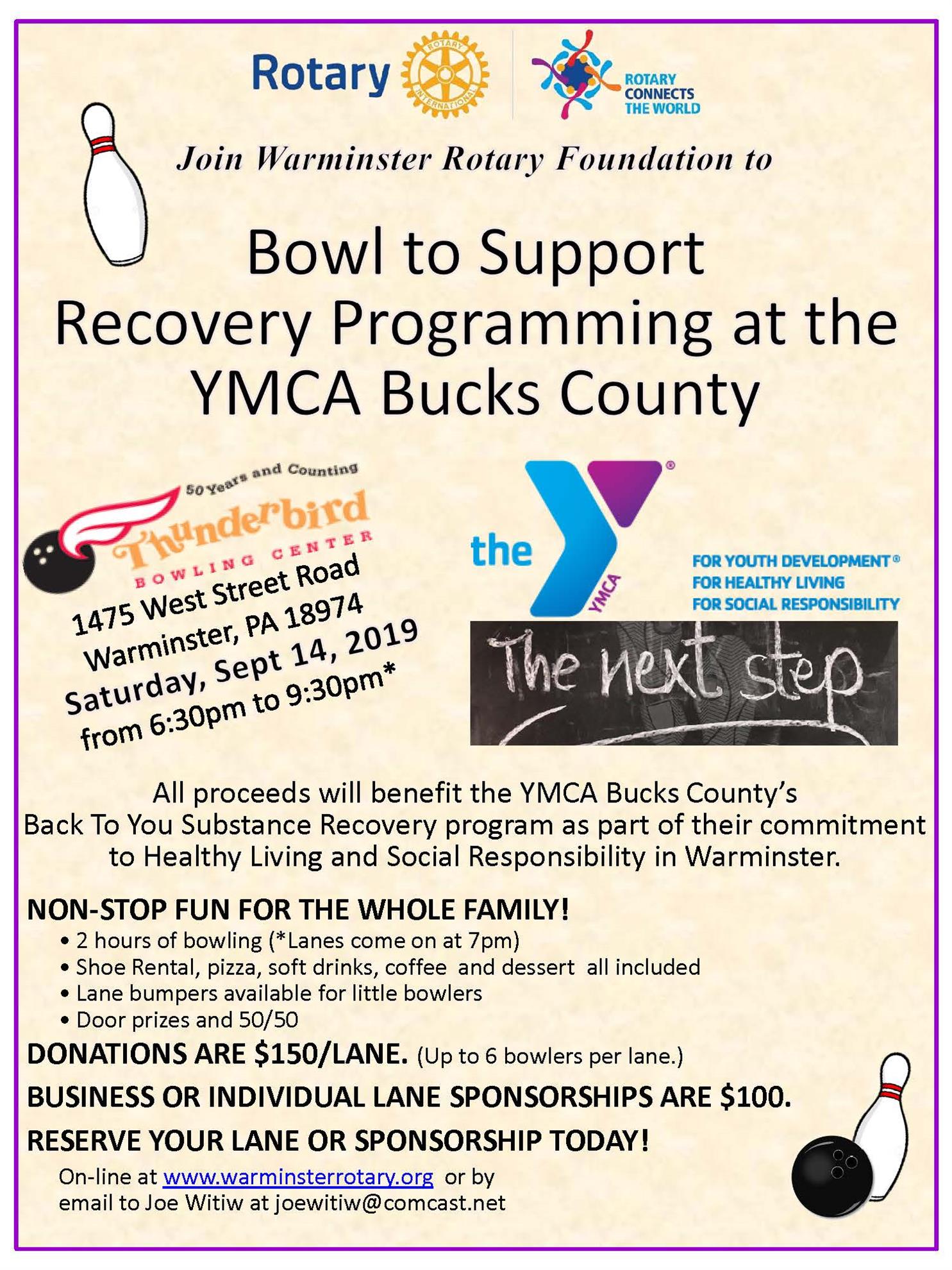 Bowling for a CauseYMCA Back to You Substance Recovery Program