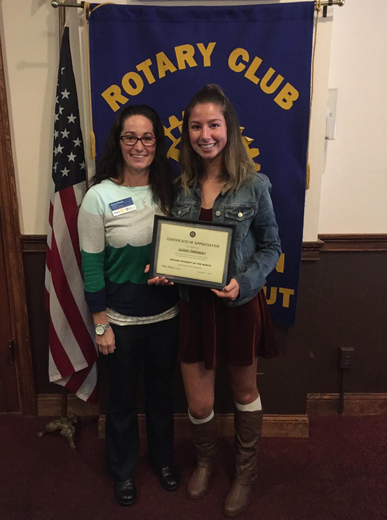 November Student of the Month Rotary Club of Thomaston CT, Inc.