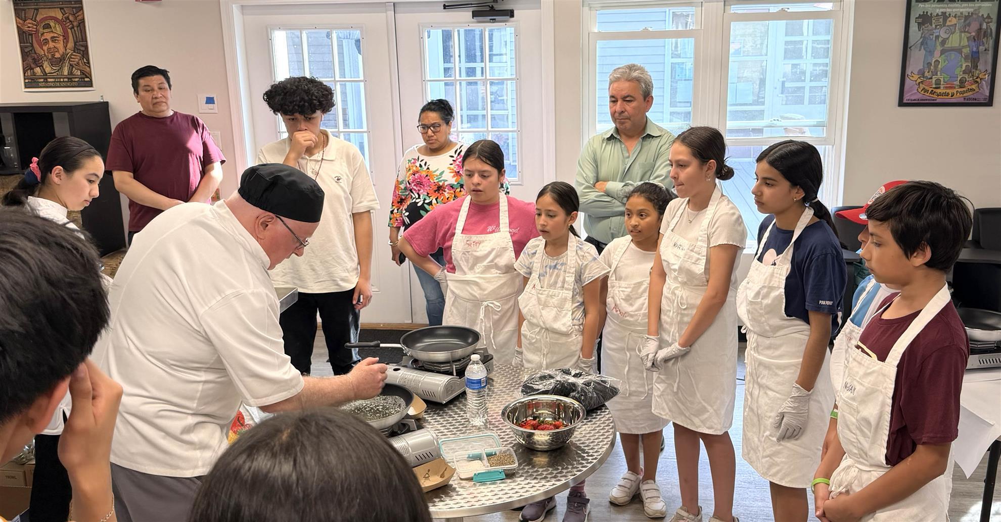 Cooking to Grow instructor Vincent leads the class
