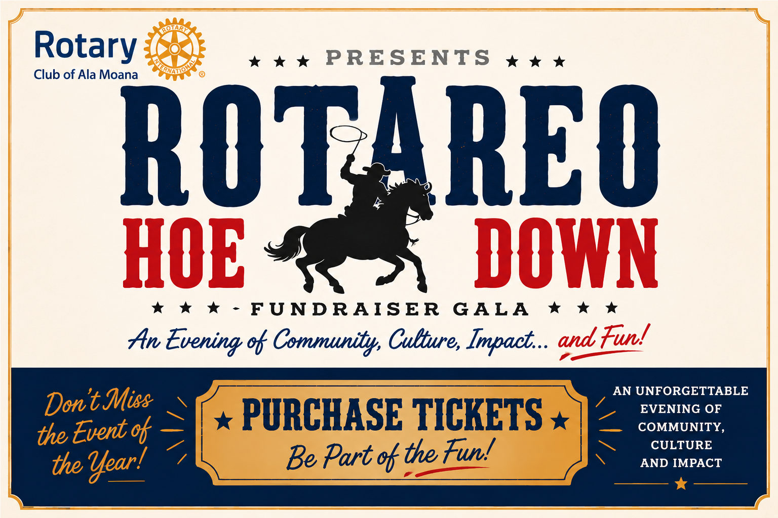Rotary Club of Ala Moana Rotareo Fundraiser Gala - Tickets