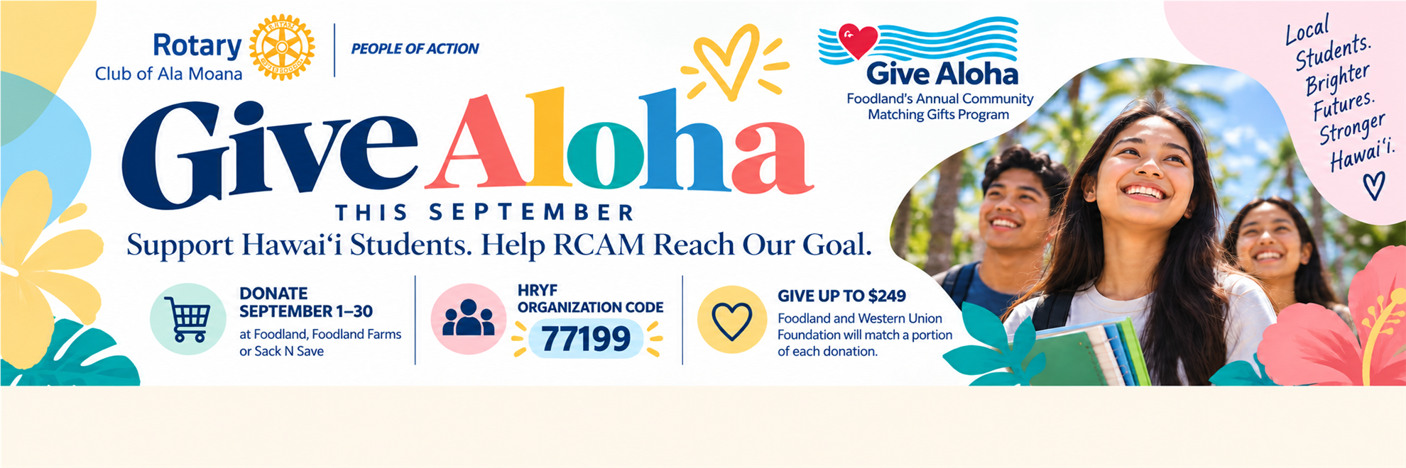 Give Aloha - Help RCAM Reach its HRYF Goals