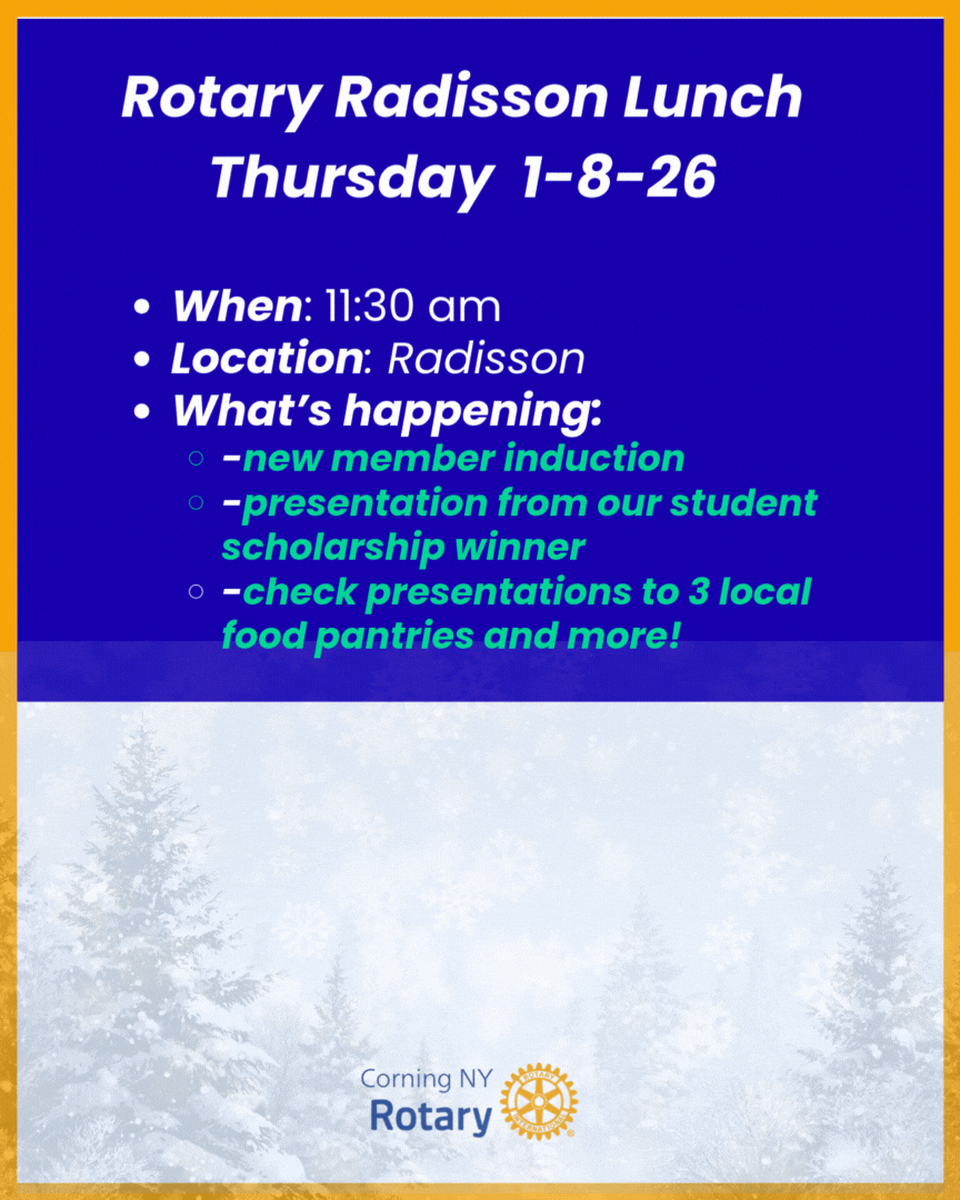 January 8th Radisson Rotary Lunch