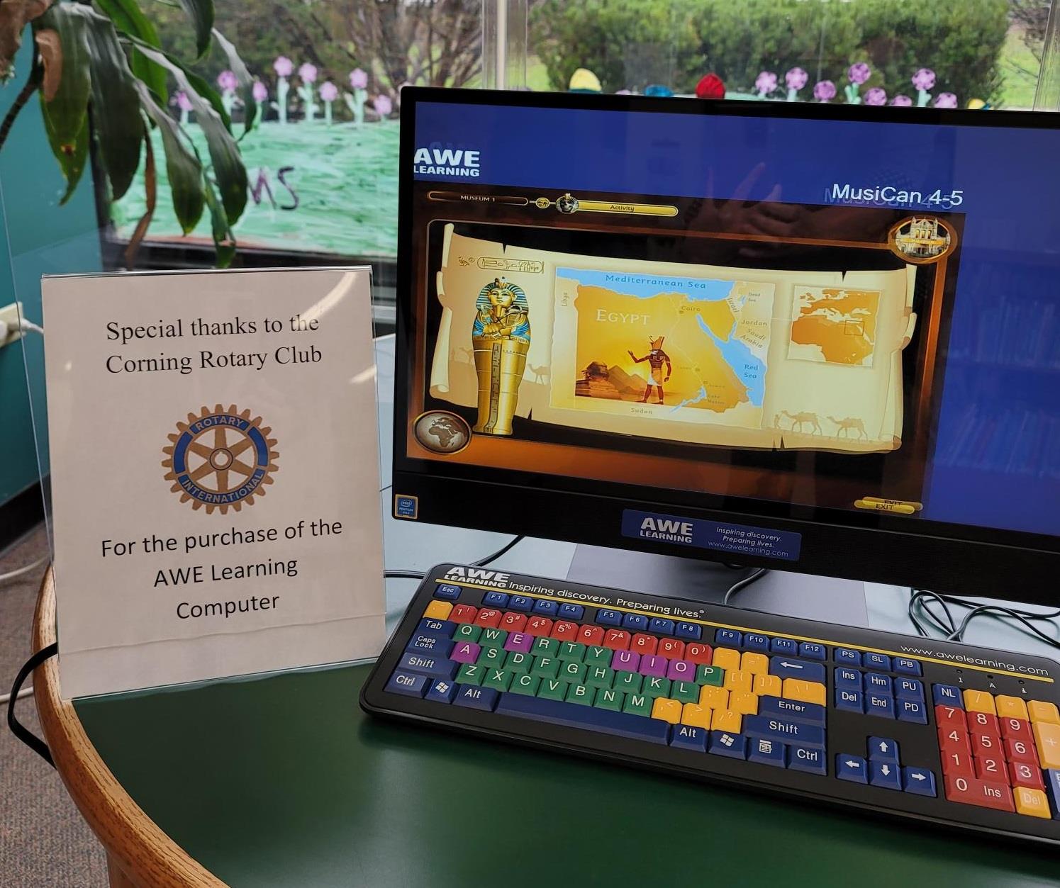 New Computer Installed at the Library Rotary Club of Corning