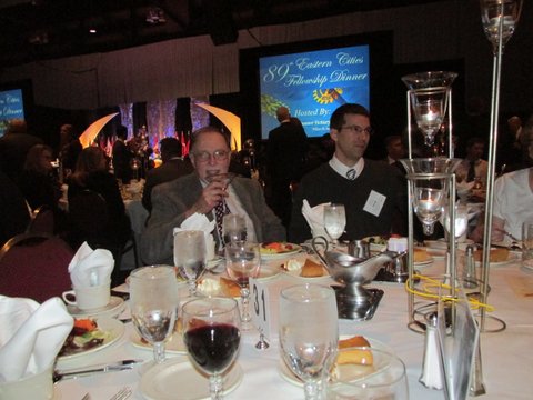 Dick Puccio and Brian Klotz at the table for the Eastern Cities Dinner