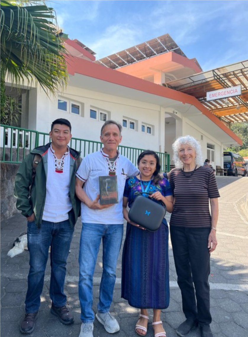 A Butterfly Ultrasound arrives at the Hospitalito Atitlán, delivered by members of the Rotary Club of Lake Atitlán.