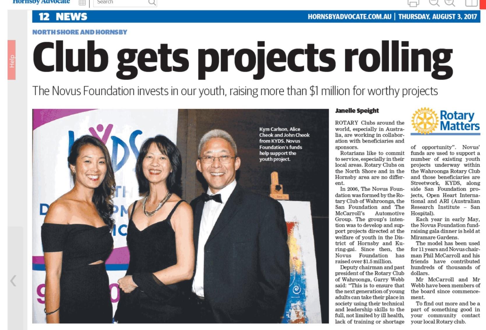 Hornsby Advocate - Novus Event 2017