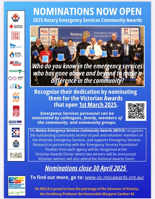 Rotary Emergency Services Community Awards