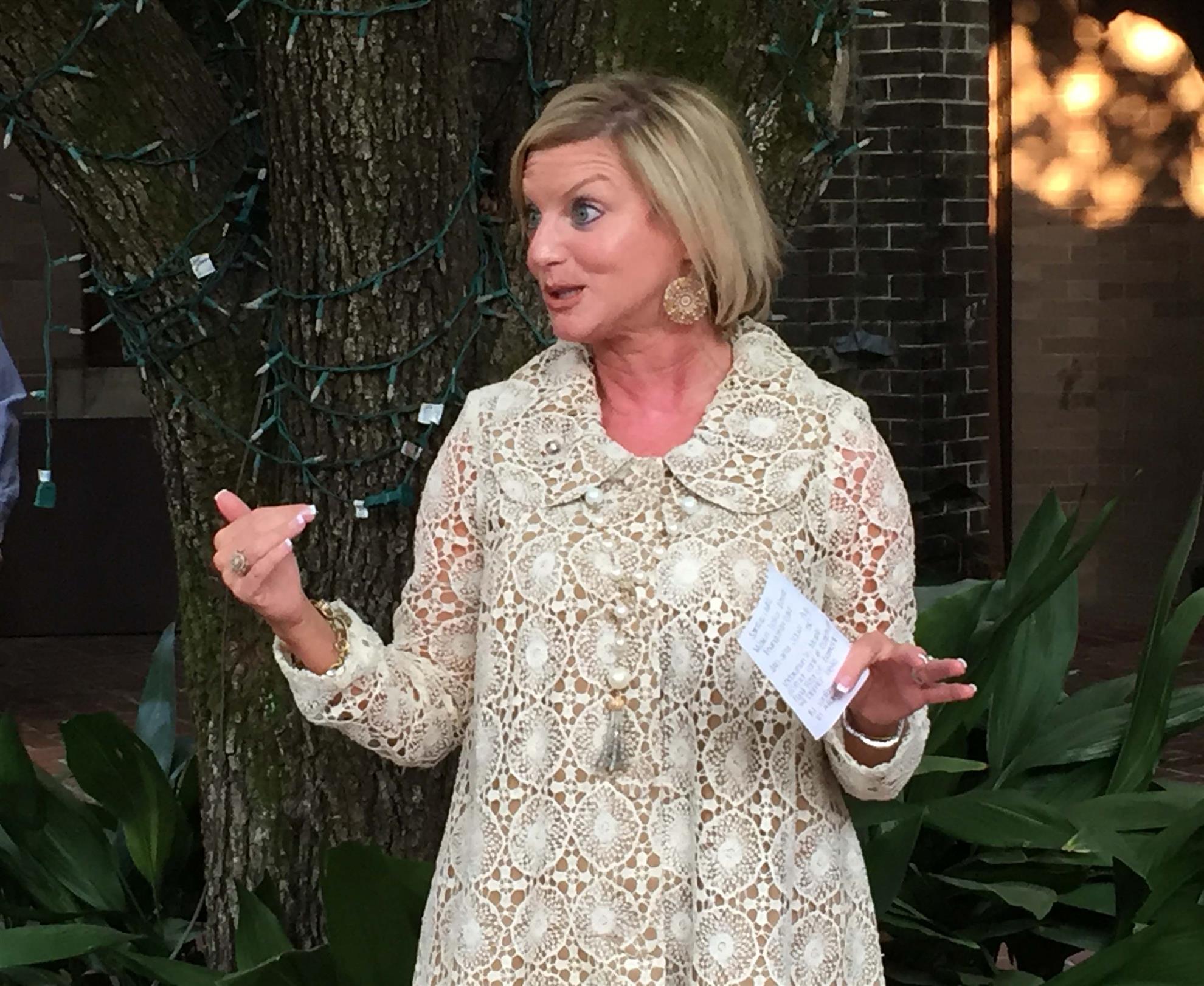 2016-2017 District 6820 Governor Amanda Fountaine, addresses club members her plans for the upcoming Rotary year.
