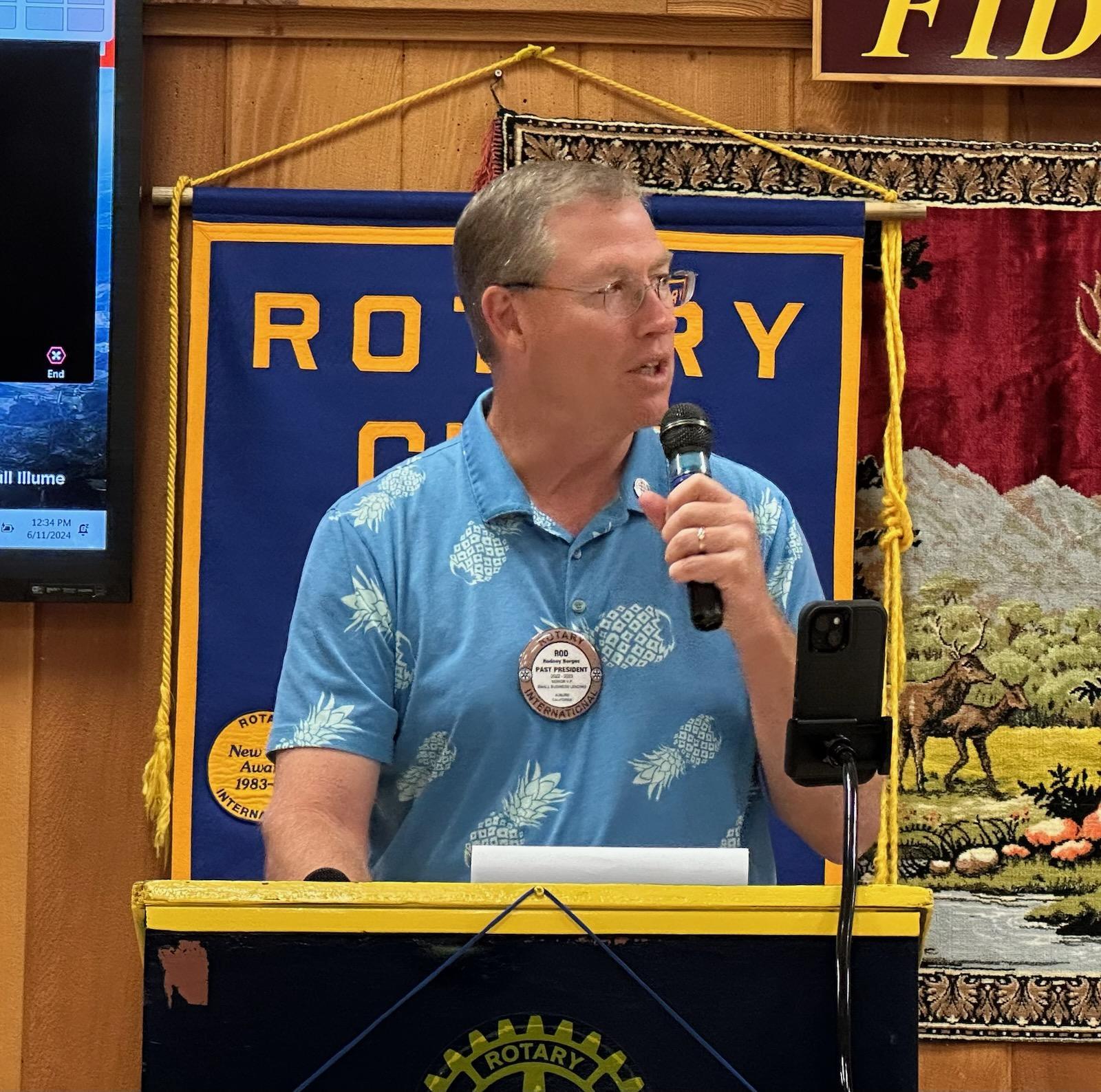 President Rod serving his second to last meeting.