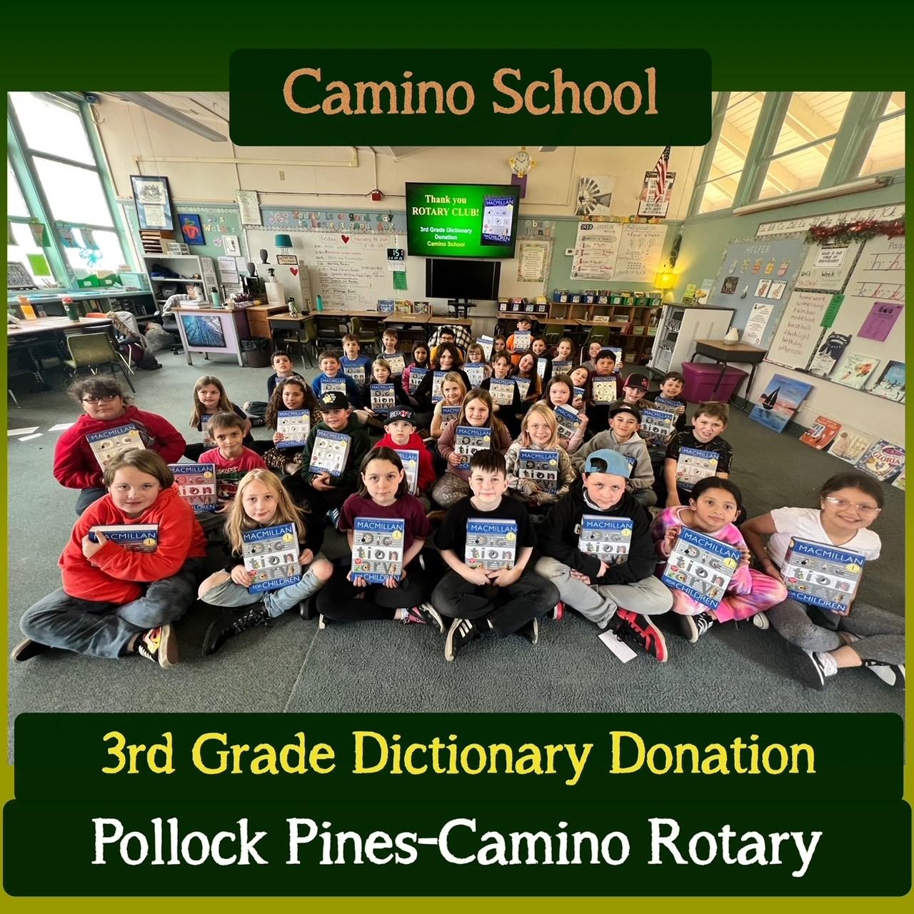 2023 3rd Grade Dictionary Distribution Rotary Club Of Pollock Pines 