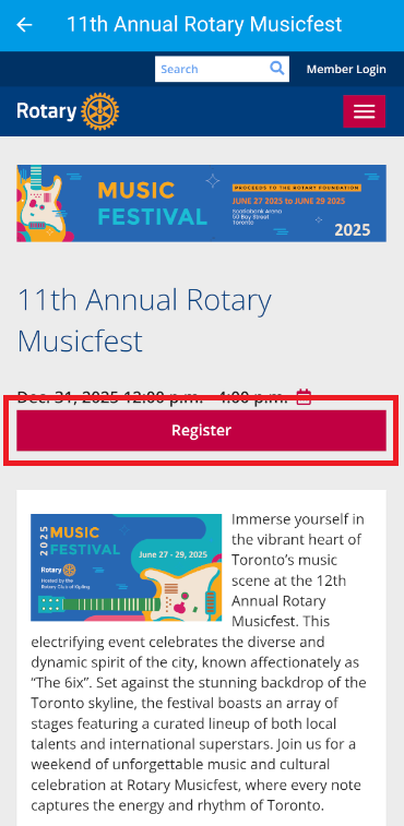 Register for an event