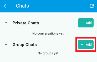Tap the Add button next to Group Chats