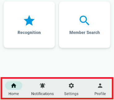 Bottom menu navigation