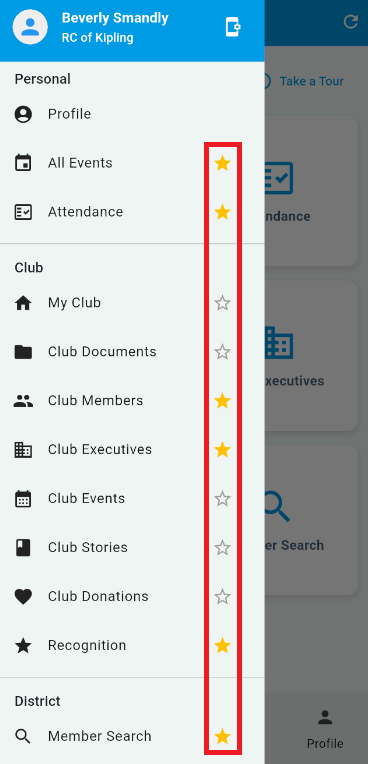 Tap the stars to customize your home screen