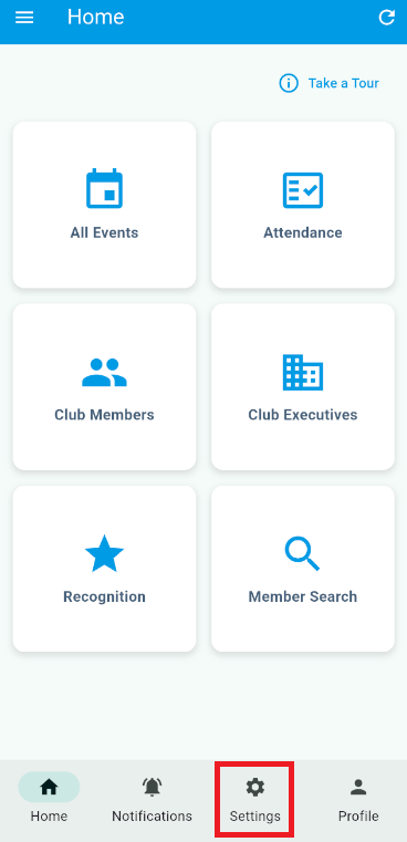 Tap Settings at the bottom of the screen