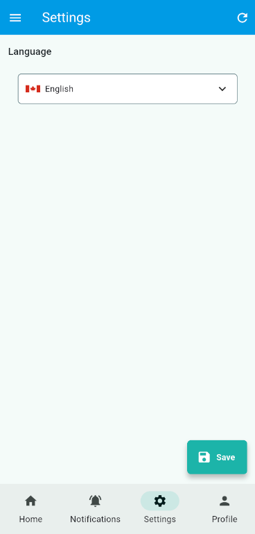 Adjust the language and click Save