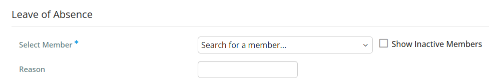 Select the member and optionally add a reason
