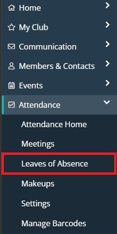 Click Attendance and then Leaves of Absence