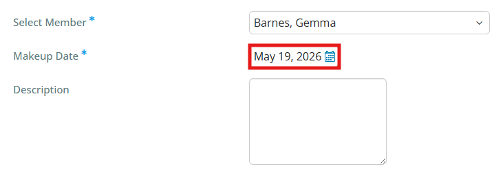 Click the date field to edit