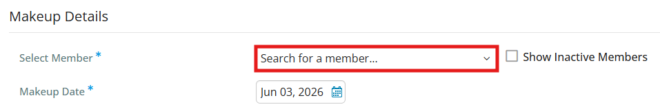 Select a member from the drop-down menu