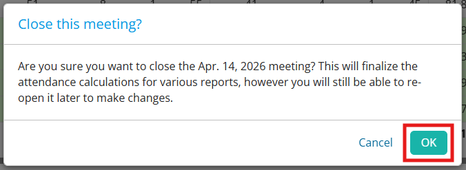 Click OK to confirm your chosen action