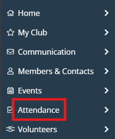 Click Attendance to go to Attendance Home