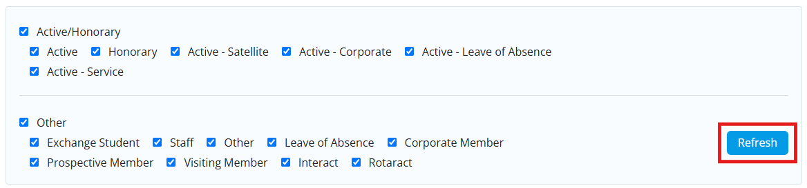 Click the checkboxes to select the members for the list