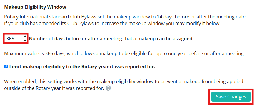 Select the number of days in the eligibility window and click Save