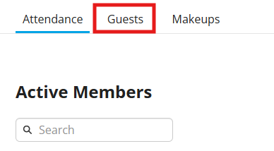Click the Guests tab above the list of Active Members