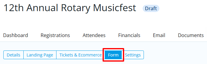 Cloud event form