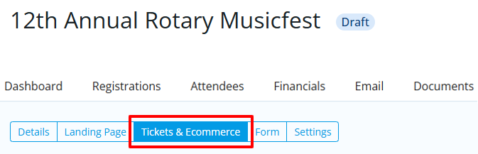 Cloud event tickets and ecommerce