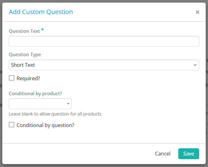 Options for creating custom questions