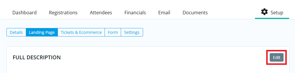 Click the action buttons in each section to edit
