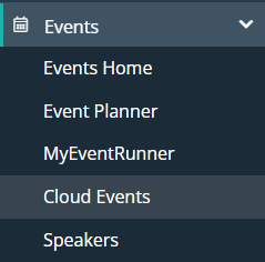 Cloud Events menu item