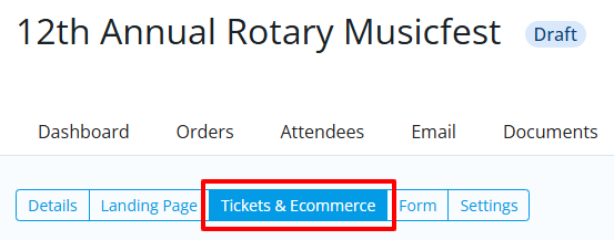 Cloud event tickets and ecommerce