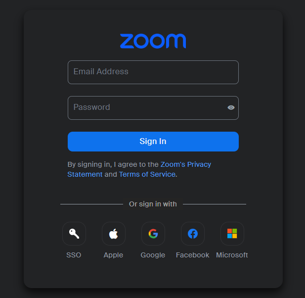Sign in to your Zoom account