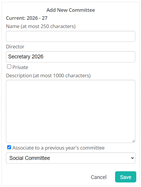 Enter the committee details