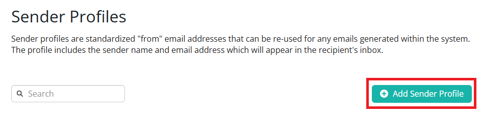 Add new sender profile