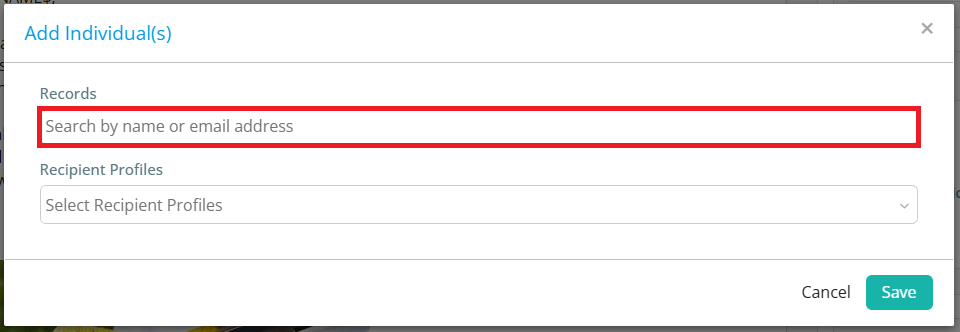 Search for individual recipients