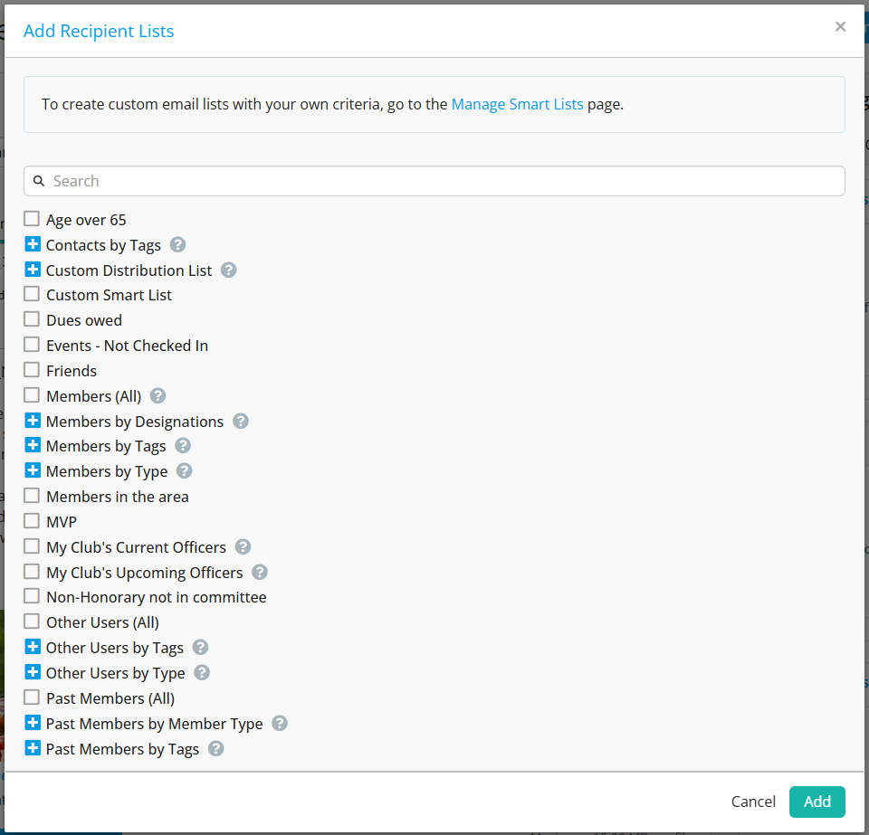 Smart List window